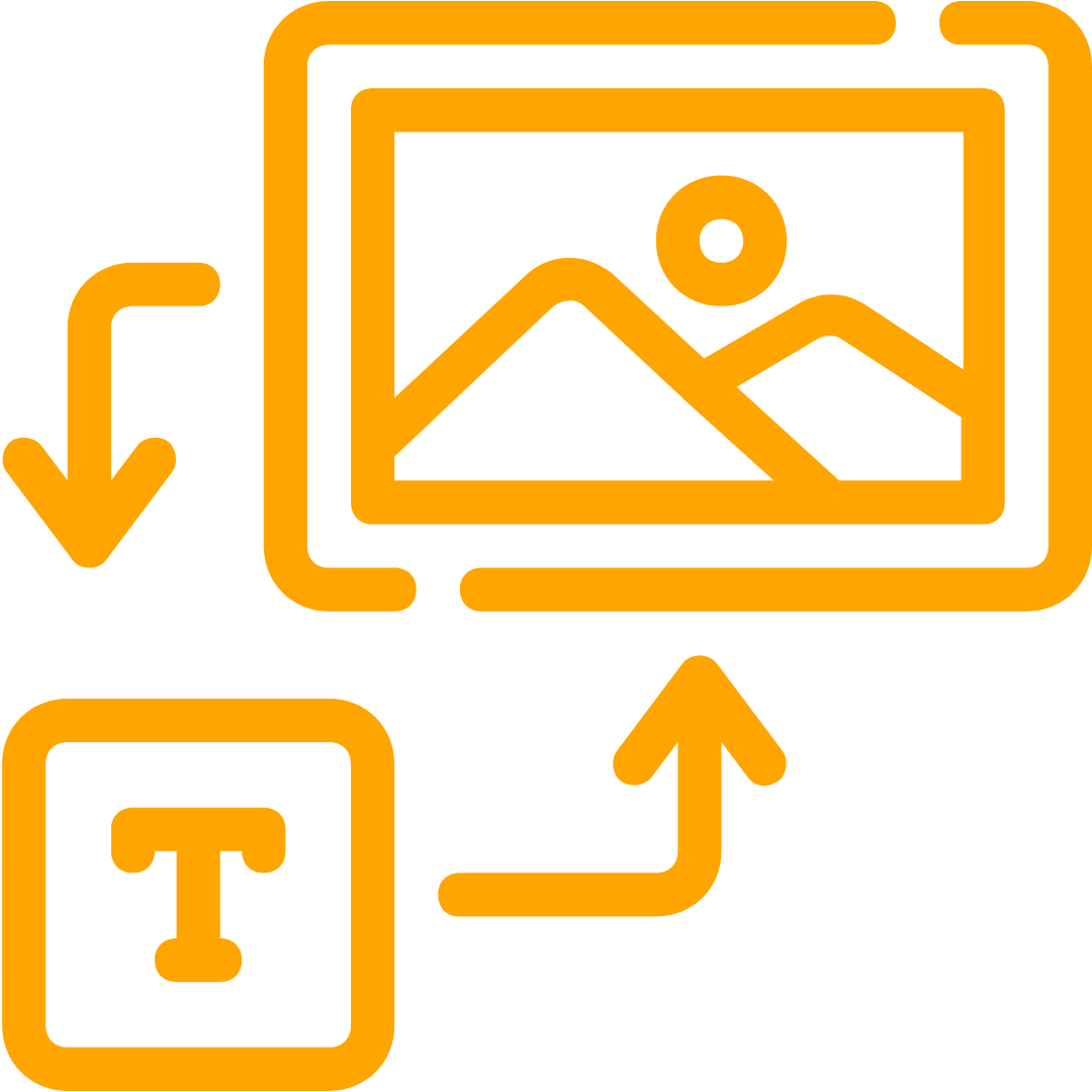 Works with images and text